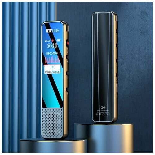 BENJIE Цифровой мини диктофон с функцией записи телефонных разговоров и воспроизведением по Bluetooth Рекордер с шумоподавлением записью по звуку 500000₽