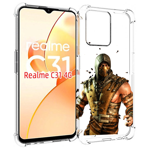 Чехол MyPads Mortal Kombat scorpion для OPPO Realme C31 задняя-панель-накладка-бампер