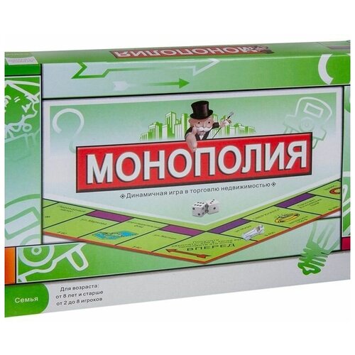 Настольная игра Монополия (MONOPOLY). Классическая настольная игра для детей и взрослых. Полностью на русском языке.