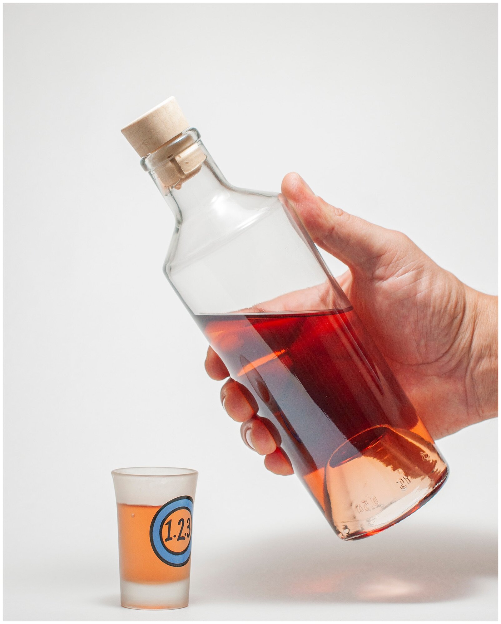 Бутылка стеклянная для воды, масла, настоек с пробкой, Боня, KHome, бесцветная, 0,5 л, 20 шт - фотография № 2