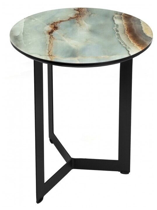 фото Стол стеклянный woodville Роб D-450 мрамор голубой