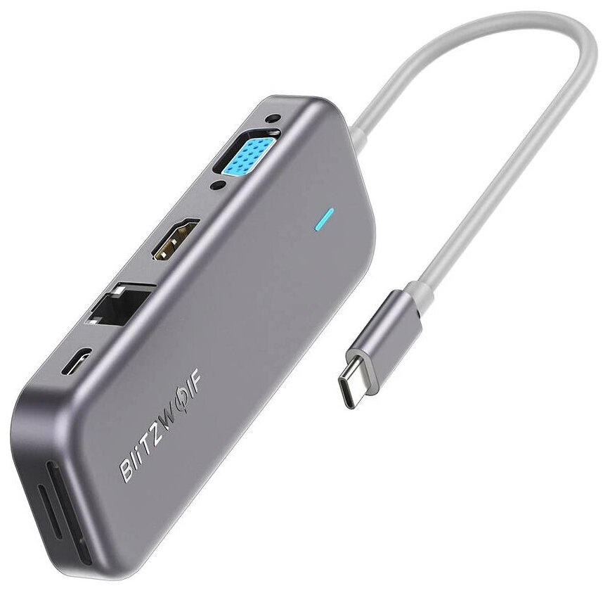 Хаб BlitzWolf BW-TH8 11 в 1 USB-C Data Hub Grey