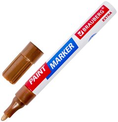Маркер-краска лаковый EXTRA (paint marker) 4 мм, медный, усиленная нитро-основа, BRAUBERG, 151988, 2 штуки