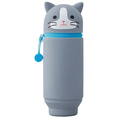 Пенал-тубус большой школьный, детский «Серый кот»