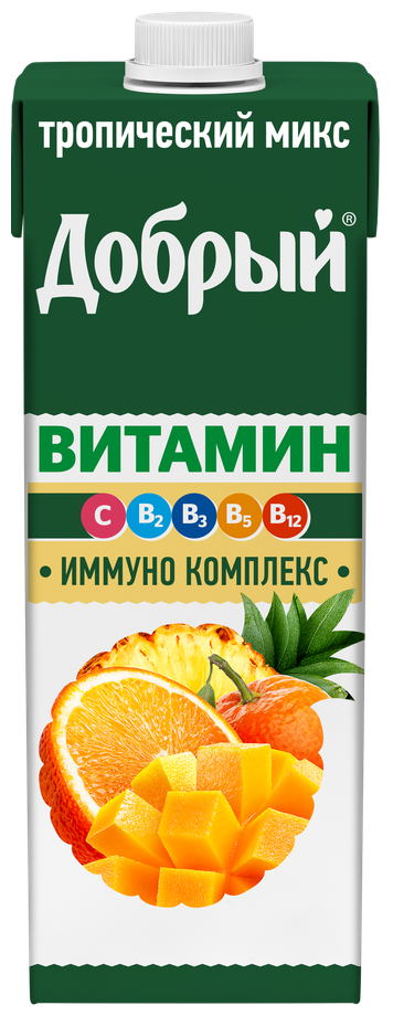 Добрый Напиток сокосодержащий мультифруктовый, обогащенный витаминами «Тропический микс» 0,95л - фотография № 7