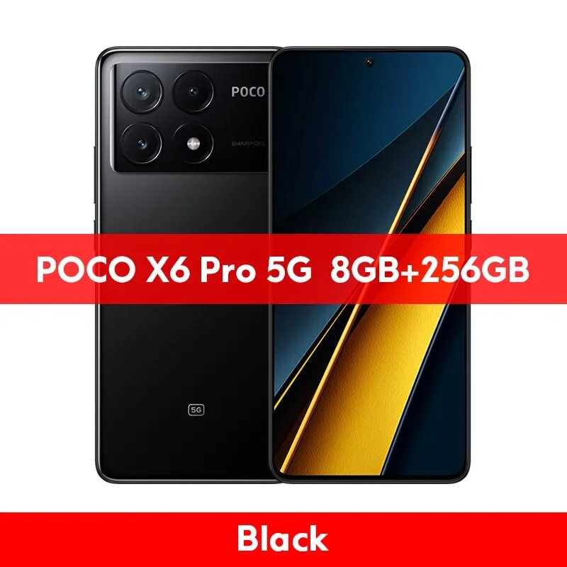 POCO X6 Pro 5G, Смартфон , 256 ГБ/512 ГБ, Φ Dimensity 8300-Ultra 6,67 "120 Гц, DotDisplay 64 мп, тройная камера 67 Вт