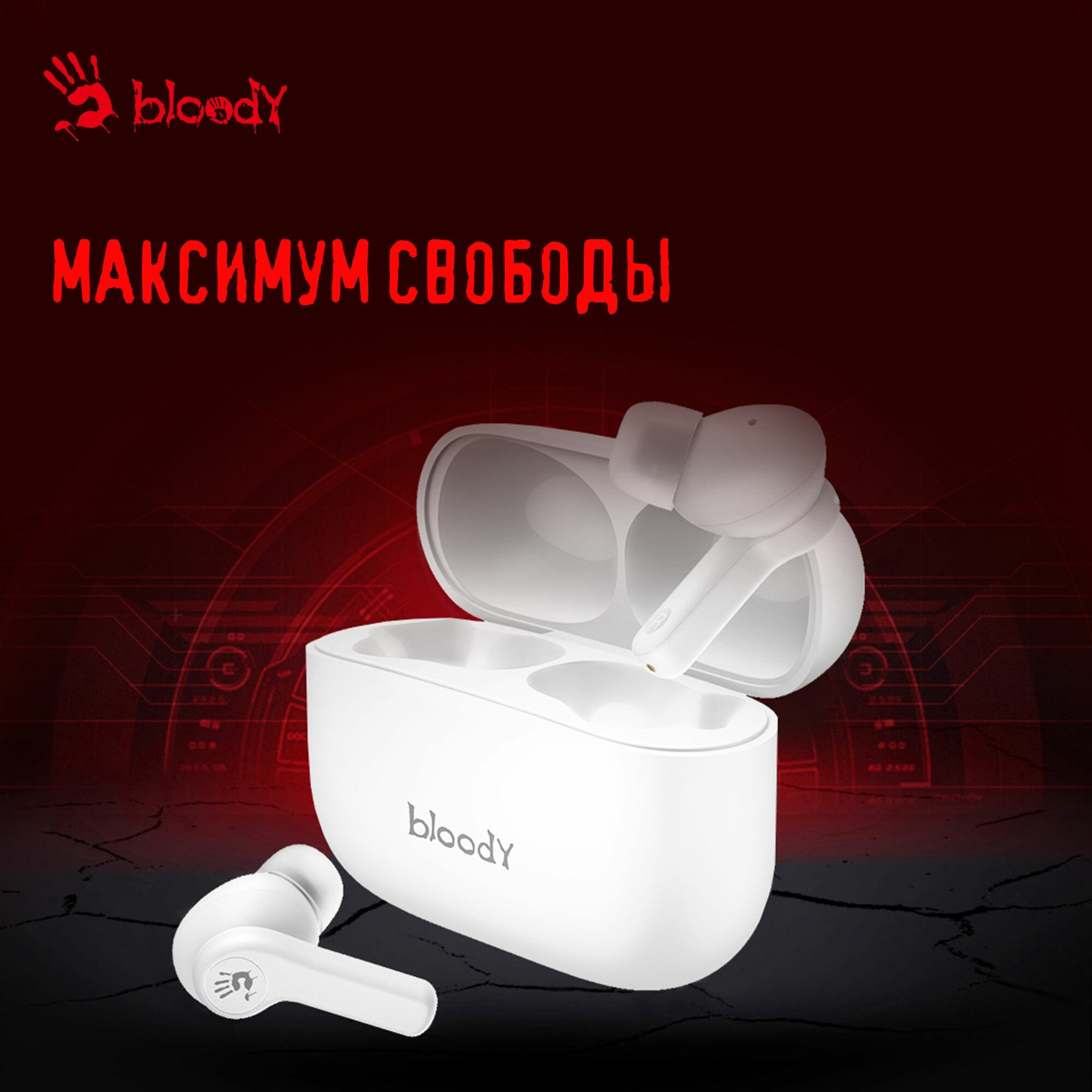 Гарнитура A4Tech Bloody M30, внутриканальные, крепление в ушной раковине, беспроводные bluetooth, микрофон встроенный — фото 1