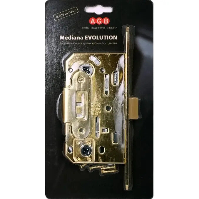 Защелка тихая AGB Mediana Evolution под завертку с отв. пл. крепеж (BOX) античная бронза