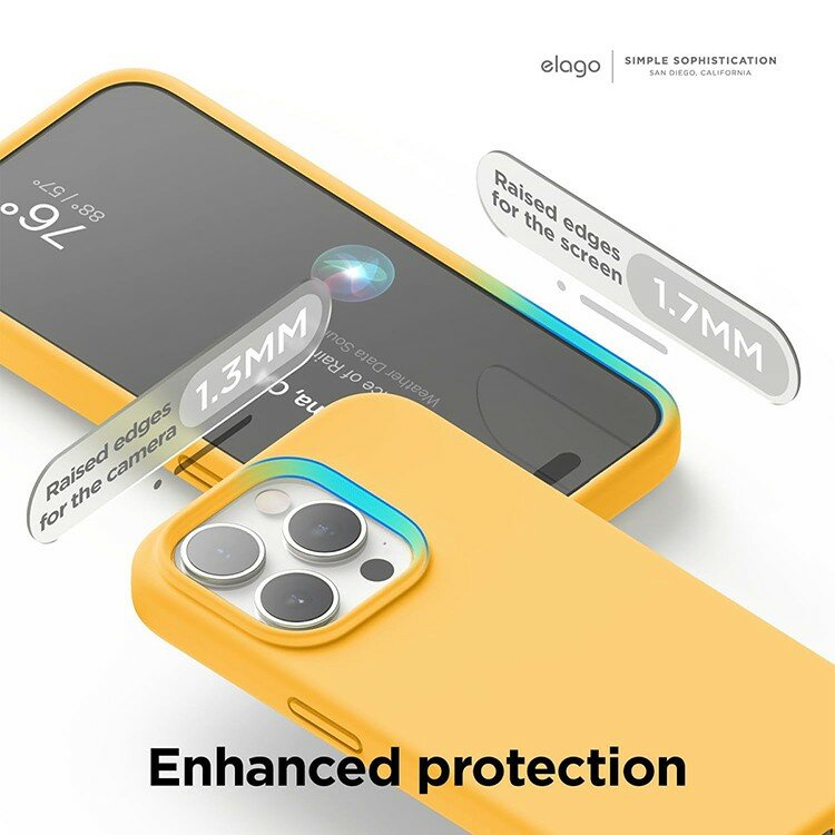 Elago силиконовый чехол для iPhone 15 Pro Max, Soft silicone (Liquid) Sunshine — фото 1