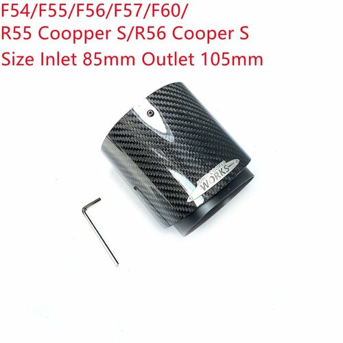 Цельный мини-наконечник из углеродного волокна насадки на глушитель подходят для R55 R56 R57 R58 R59 R60 R61 F54 F55 F56 F57 F60 mini Cooper 85MM-105MM Black 3931₽