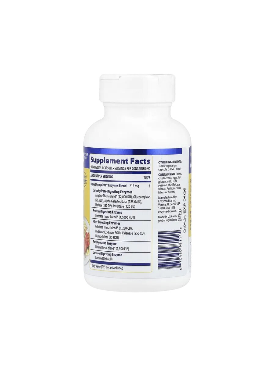Картинки Enzymedica Digest Complete Enzyme Formula, 90 капсул
