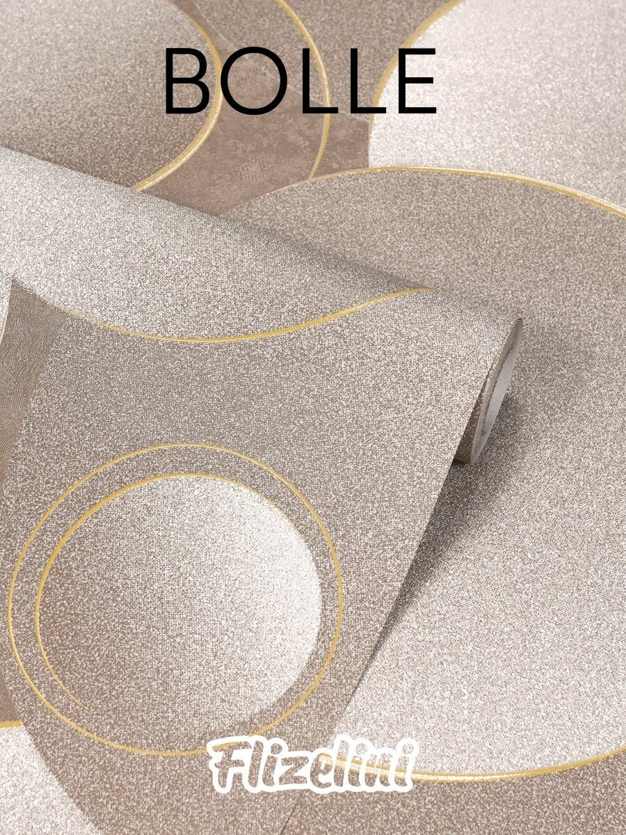 Обои виниловые на флизелине круги бежевые метровые антивандальные Bolle (Flizelini 2084-63)