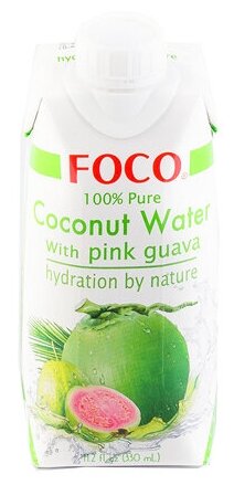 FOCO Кокосовая вода с розовой гуавой, 330 мл, FOCO - фотография № 4
