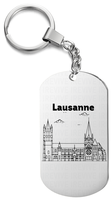 Брелок для ключей «Лозанна » жетон с гравировкой 