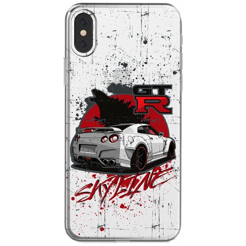 Силиконовый чехол Mcover для Apple iPhone X с рисунком Nissan GTR Skyline силиконовый чехол mcover для apple iphone 11 pro с рисунком nissan gtr skyline