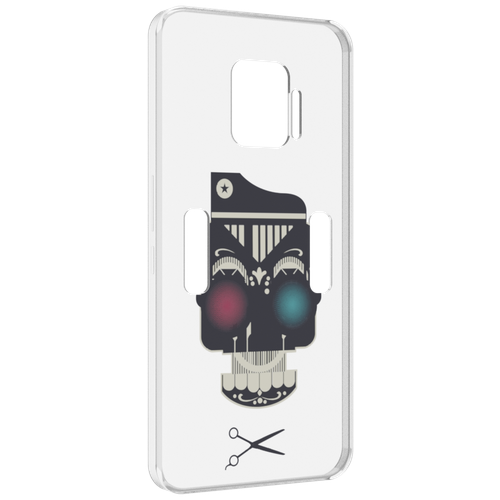 Чехол MyPads черно белый скелет с яркими глазами для ZTE Nubia Red Magic 7 Pro задняя-панель-накладка-бампер