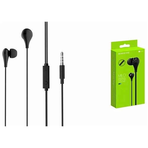 Наушники BOROFONE BM24 Milo universal earphones 35мм цвет черная 51000₽