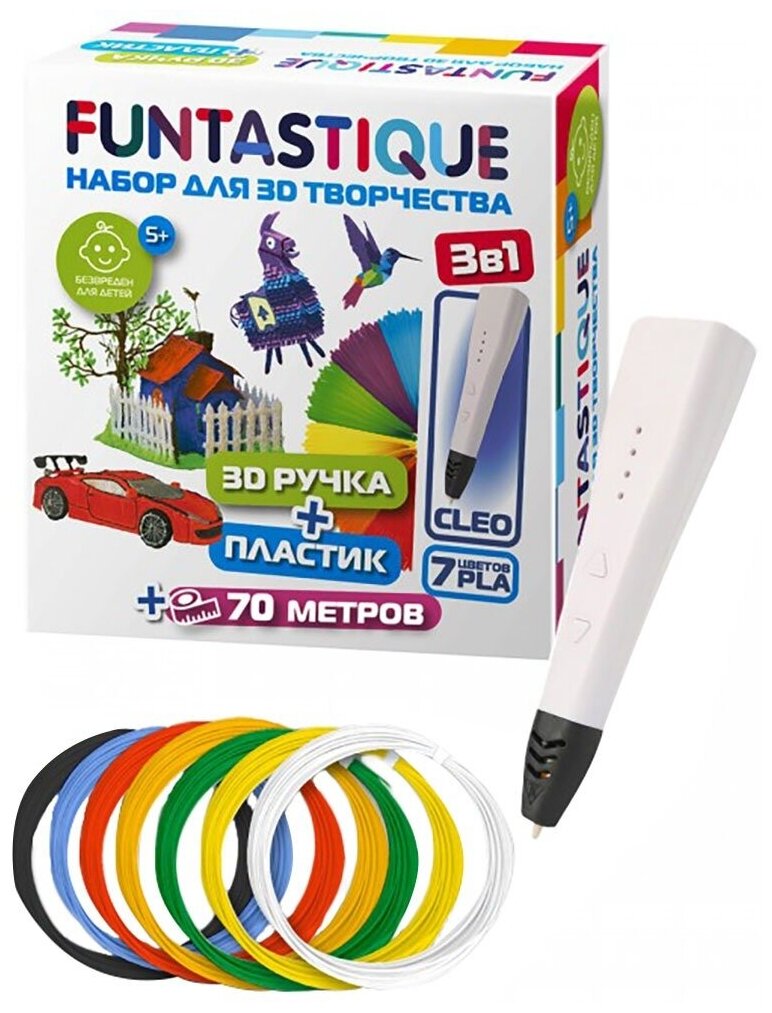 Funtastique Cleo + PLA-пластик 7 цветов FPN04W-PLA-7