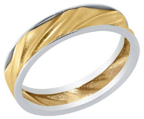 Кольцо обручальное PLATINA, комбинированное золото, платина, 585 проба, размер 22, золотой