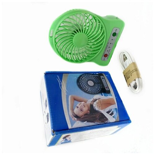 Вентилятор настольный на аккумуляторе F002 Usb Зелёный 11414см 45000₽