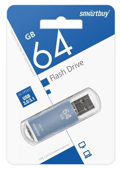 USB флешка Smartbuy 64Gb V-Cut blue USB 3.0