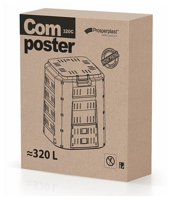 Компостер Prosperplast Compogreen IKST320C-S411, 320л, черный - фотография № 4