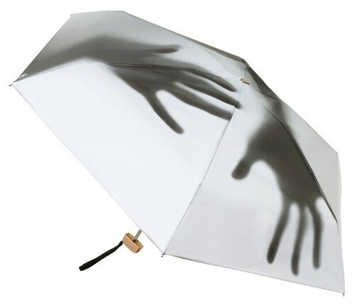 Мини-зонт RainLab, механика, 5 сложений, купол 94 см, 6 спиц, для женщин, серебряный