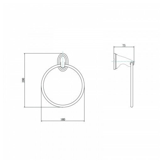 Полотенцедержатель (для ванной и кухни) настенный кольцо / Держатель для полотенец круглый FASHUN A1504 , хром — фото 1