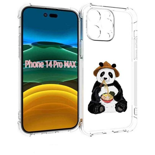 Чехол MyPads панда-любит-лапшу для iPhone 14 Pro Max задняя-панель-накладка-бампер