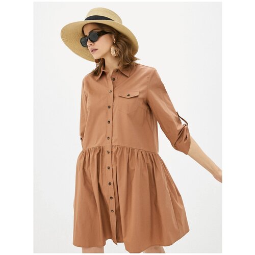 Платье BAON, женское, цвет Бежевый, размер XL (50) цвет коричневый/бежевый