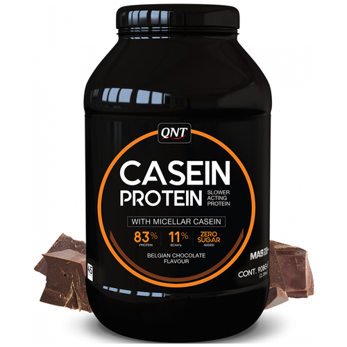 Протеин QNT Casein Protein, 908 гр., бельгийский шоколад протеин cybermass casein 908 гр шоколад