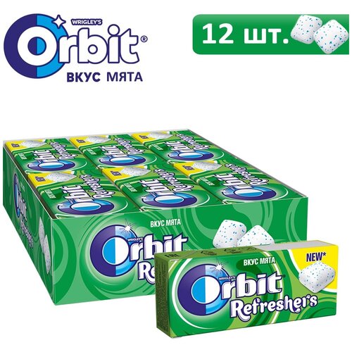 Orbit Refreshers со вкусом мяты жевательная резинка 16г Набор 12шт