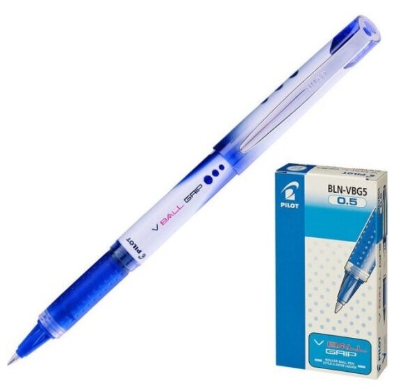 Ручка-роллер Pilot BLN-VBG5-L (72649) 0.5мм пластик резин. манжета синие чернила