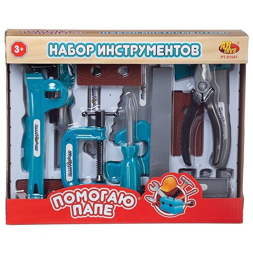 Игровой набор ABtoys Помогаю Папе Инструменты с топором, в коробке PT-01541/2 помогаю папе игровой набор инструментов с молотком в коробке abtoys [pt 01541 1]