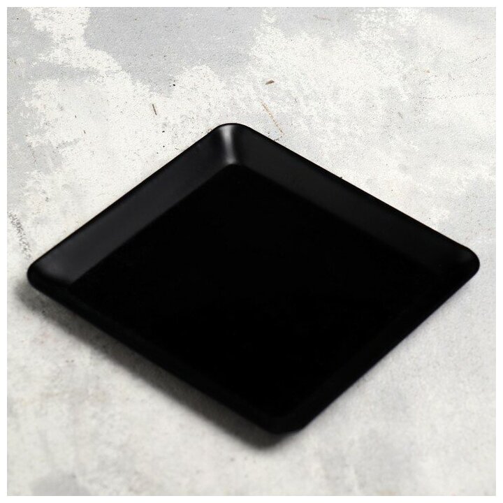 Подсвечник металл "Тарелка", 12,6х12,6х1,3 см, черный - фотография № 2