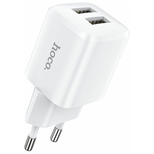 Адаптер питания Hoco N8 Briar dual port charger с кабелем MicroUSB (2USB: 5V max 2.4A) Белый адаптер питания hoco c82a real charger с кабелем lightning 2usb 5v max 2 4a черный