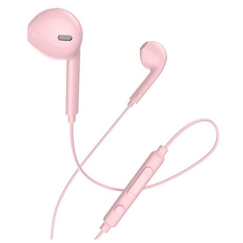 Наушники Hoco M55 проводные вкладыши микрофон Jack 35 12 м розовые 35400₽