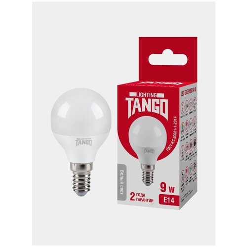 лампа светодиодная 9W E14 шарик 4000K 220V (TANGO LED G45-9W-E14-W) TANGO