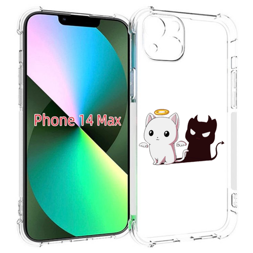 Чехол MyPads котик-с-злой-тенью для iPhone 14 Plus (6.7) задняя-панель-накладка-бампер