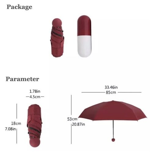 фото Мини-зонт механика, для женщин, бордовый araqel