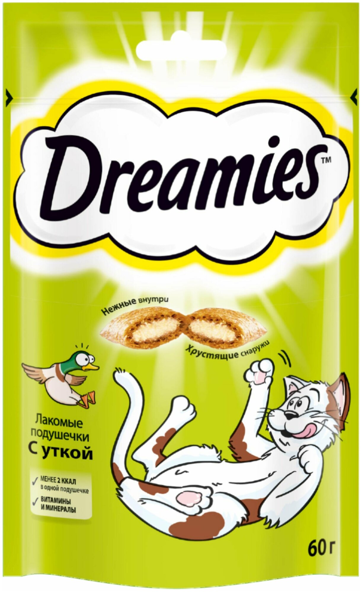 Лакомство для кошек Dreamies подушечки с уткой, 60г х 6 уп. (шоу бокс) - фотография № 6