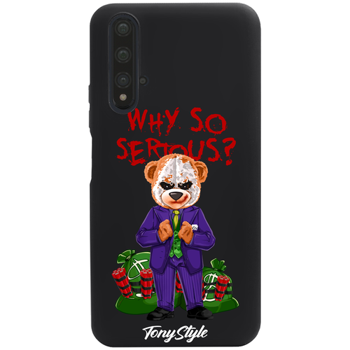 Черный силиконовый чехол для Honor 20 Tony Style Why so serious