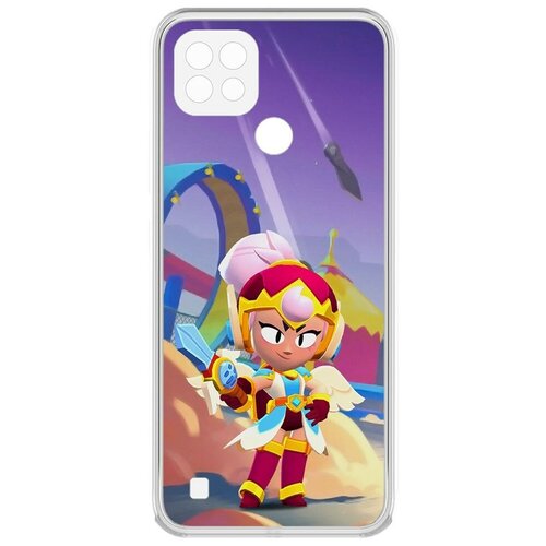 Силиконовый чехол / накладка Krutoff Clear Case Brawl Stars-Валькирия Джанет для Realme C21 силиконовый чехол накладка krutoff clear case brawl stars темный корсар карл для realme c21