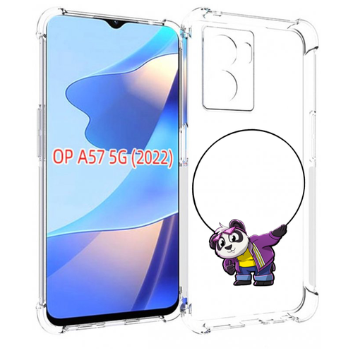 Чехол MyPads панда-с-обручем для OPPO A57 5G(2022) задняя-панель-накладка-бампер