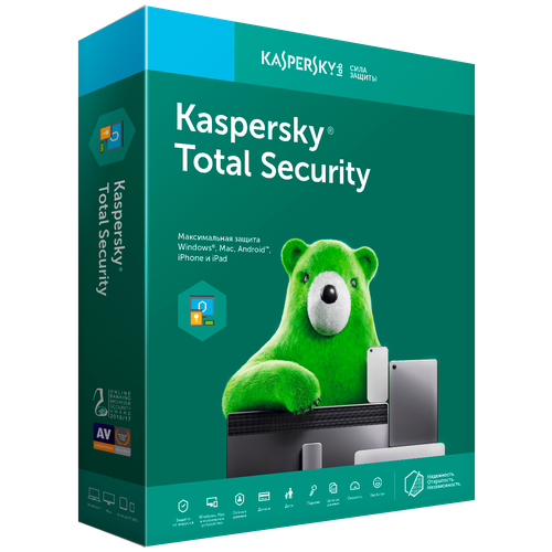 Kaspersky Total Security Russian Edition. 3-Device; 1-Account KPM; 1-Account KSK 1 year Base Download Pack (KL1949RDCFS)