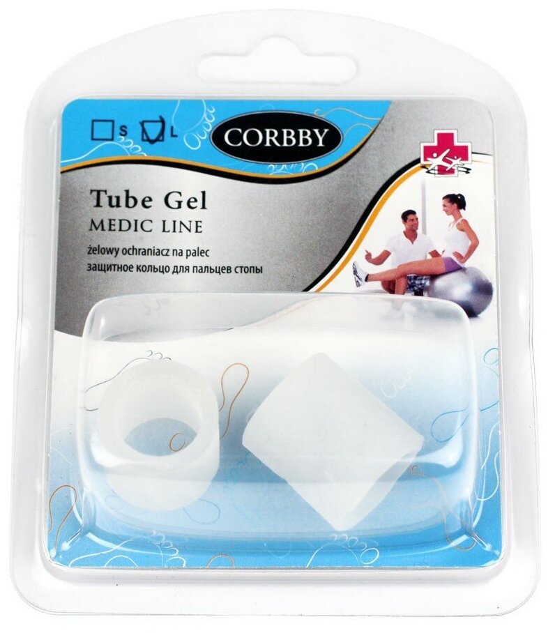 Защитное кольцо для пальцев стопы, гель, CORBBY Tube Gel. (S)