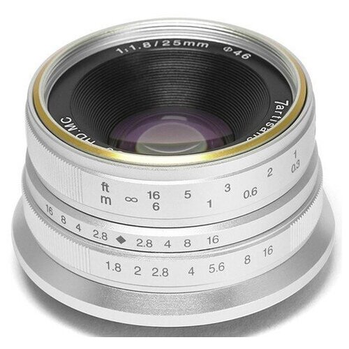 Объектив 7Artisans 25mm F18 Sony E серебро 418600₽