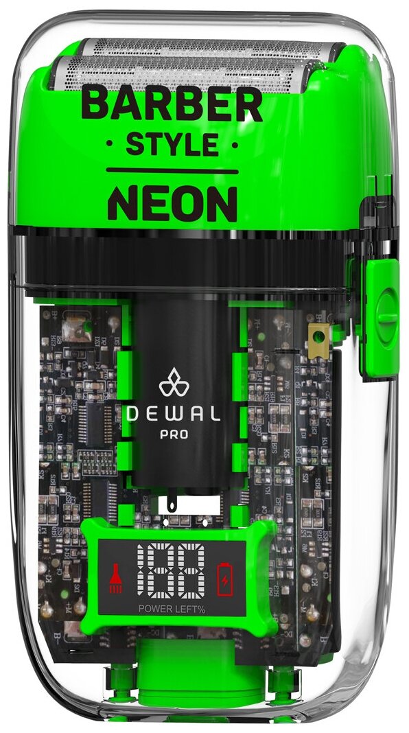 Шейвер для проработки контуров и бороды DEWAL PRO BARBER STYLE NEON GREEN 03-082 Green зеленый - фотография № 4