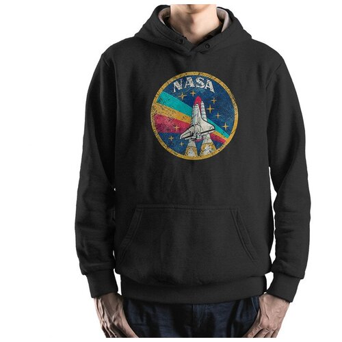 фото Толстовка / худи dream shirts космический шаттл nasa мужской черный 54 размер
