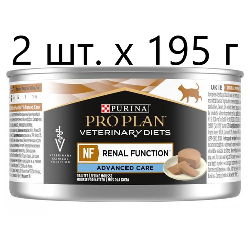 Влажный корм для кошек Purina Pro Plan Veterinary Diets NF St/Ox RENAL FUNCTION Advanced Care, при поздней стадии почечной недостаточности, 2 шт. х195г